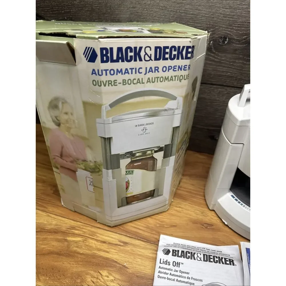 Black & Decker Lids Off Automatic Electric Jar Opener Model JW200~open Box